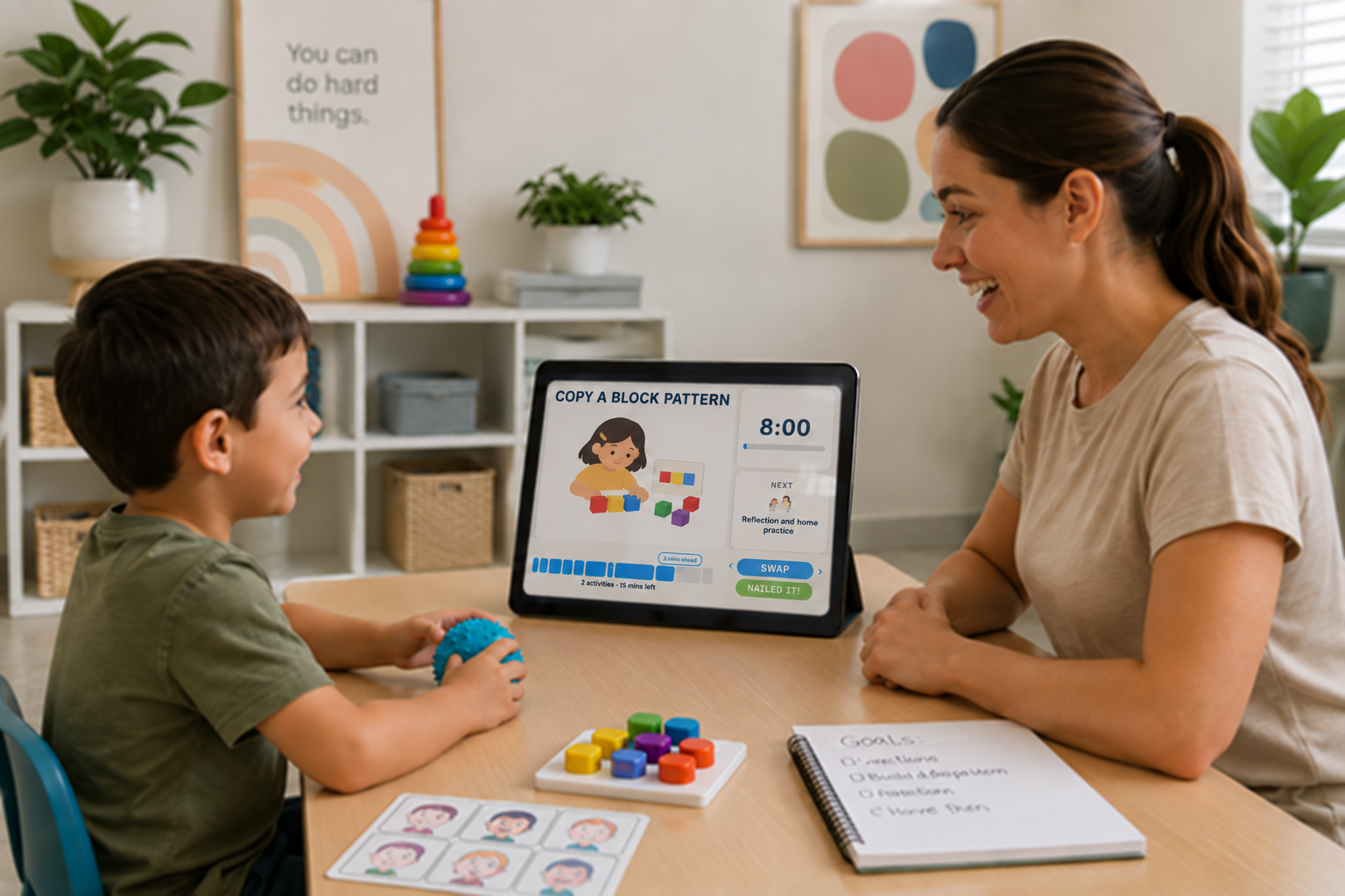 Pediatric therapy session using Smoovi
